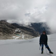 On the glacier of the Cerro Charkini